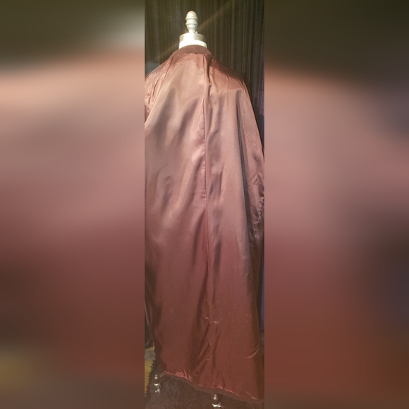 Vintage 100% cashmere rich chocolate brown wraparound huge collar 2XL maxi coat - Picture 14 of 16